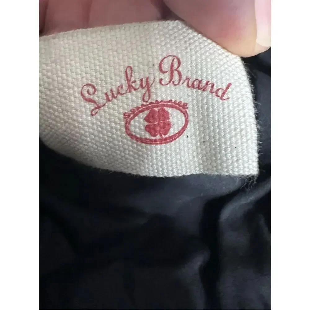 Lucky Brand Black Italian Lamb Leather Shoulder Crossbody Bag